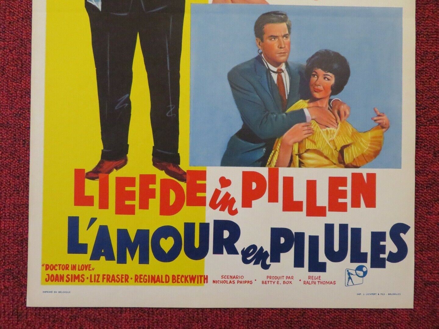 LIEFDE IN PILLEN / DOCTOR IN LOVE BELGIUM (21"x14") POSTER MICHAEL CRAIG 1960