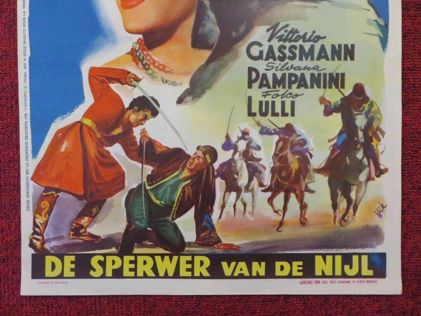 L'ÉPERVIER DU NIL / HAWK OF THE NILE BELGIUM (21.5"x14") POSTER 1950