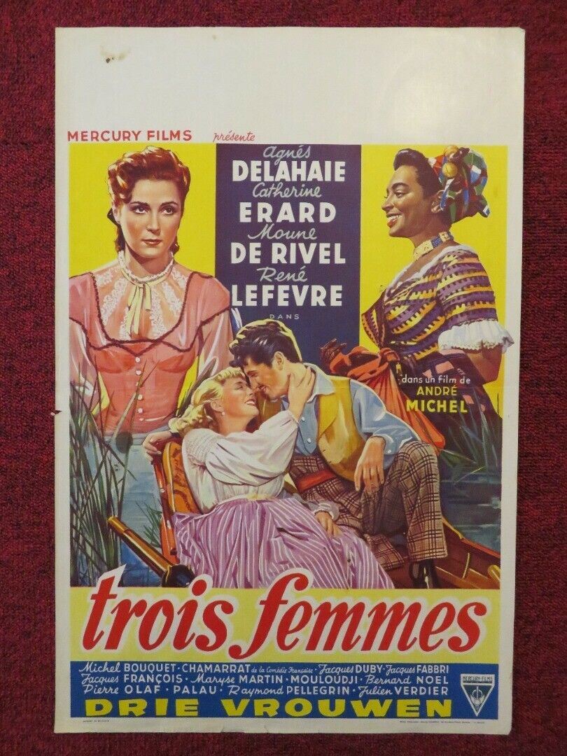 TROIS FEMMES / THREE WOMEN BELGIUM (21.5"x14") POSTER AGNES DELAHAIE 1952