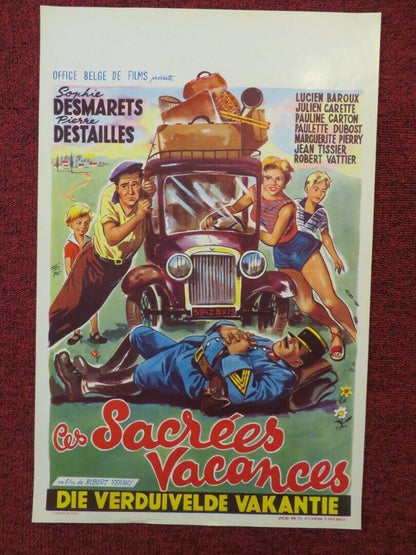 LES SACREES VACANCES BELGIUM (21"x13.5") POSTER PIERRE DESTAILLES 1956