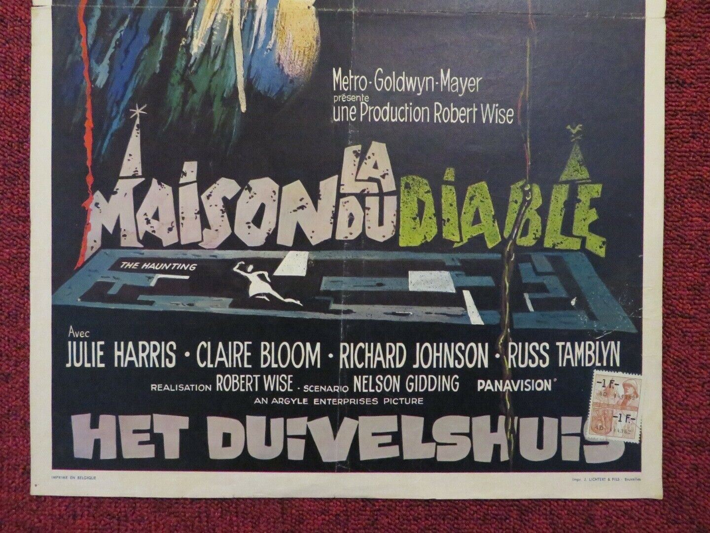 LA MAISON DU DIABLE / THE HAUNTING BELGIUM (21"x14") POSTER JULIE HARRIS 1963