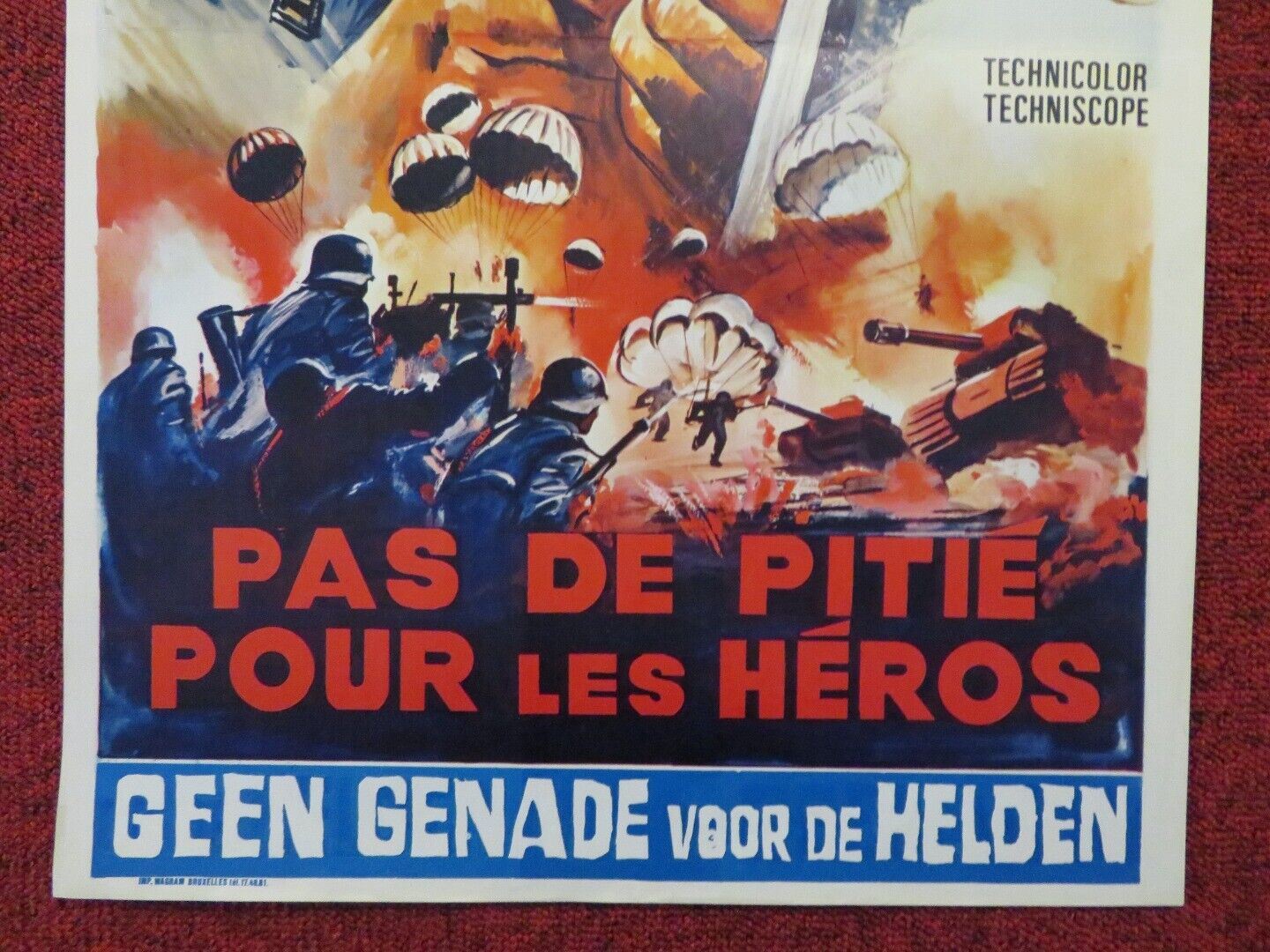 PAS DE PITIE POUR LES HEROS / A BULLET FOR ROMMEL BELGIUM (21.5"x14") POSTER '69