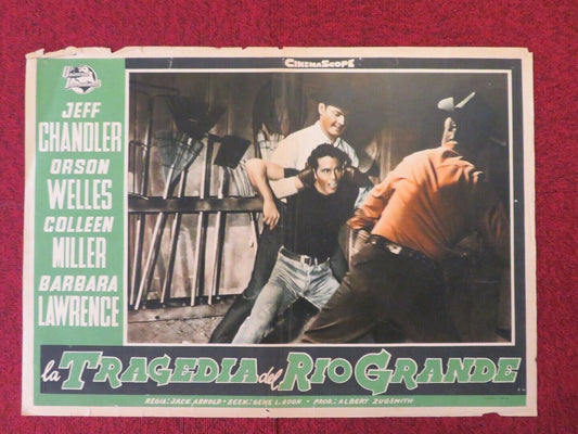 LA TRAGEDIA DEL RIO GRANDE / MAN IN THE SHADOW - C ITALIAN FOTOBUSTA POSTER 1957