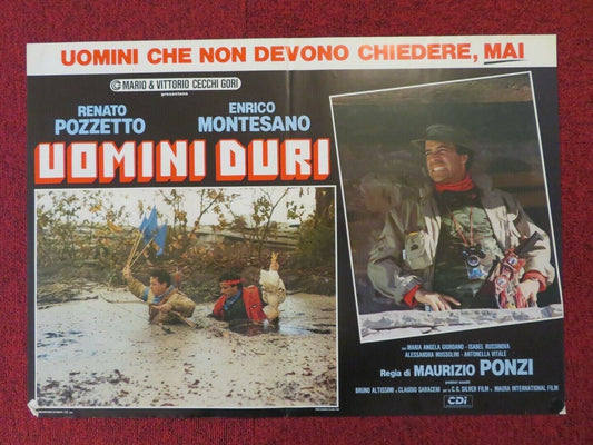 UOMINI DURI - A ITALIAN FOTOBUSTA POSTER ENRICO MONTESANO RENATO POZZETO 1987