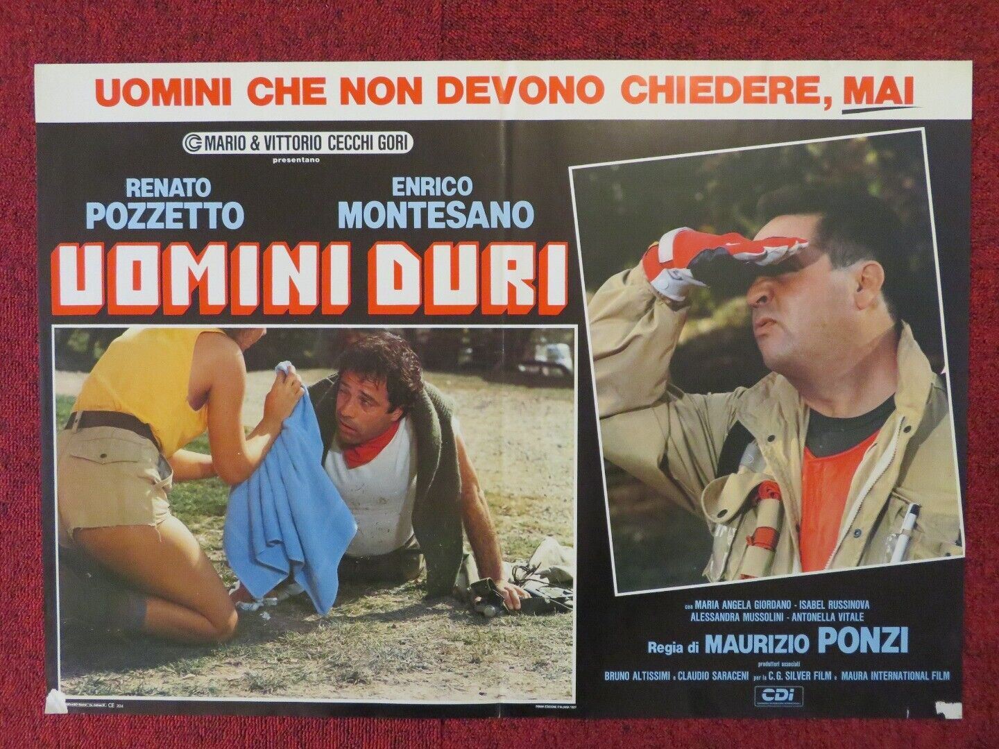 UOMINI DURI - C ITALIAN FOTOBUSTA POSTER ENRICO MONTESANO RENATO POZZETO 1987