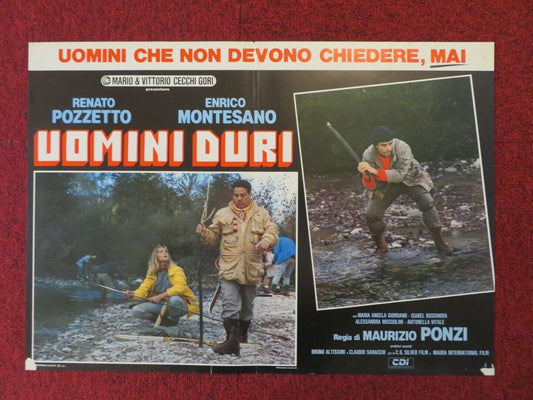 UOMINI DURI - D ITALIAN FOTOBUSTA POSTER ENRICO MONTESANO RENATO POZZETO 1987