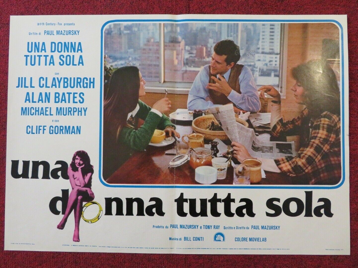 UNA DONA TUTTA SOLA / AN UNMARRIED WOMAN - E ITALIAN FOTOBUSTA POSTER ALAN BATES