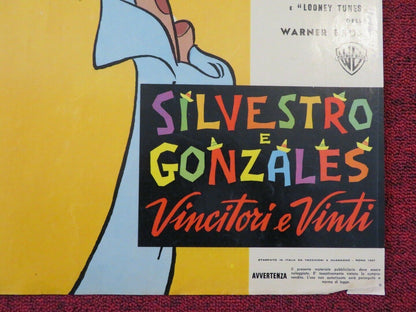 VINCITOCI E VINTI SILVESTRO E GONZALES MERRY MELODIES ITALIAN FOTOBUSTA POSTER