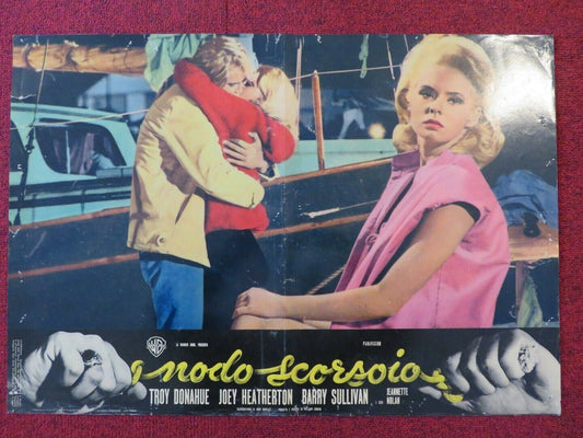 NODO SCORSOIO / MY BLOOD RUNS COLD ITALIAN FOTOBUSTA POSTER TROY DONAHUE 1965