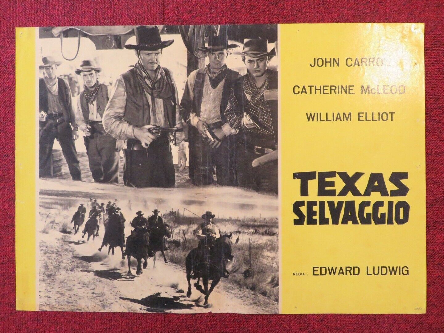 TEXAS SELVAGGIO / THE FABULOUS TEXAN ITALIAN FOTOBUSTA POSTER JOHN CARROL 1947