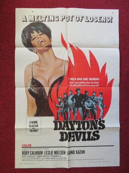 DAYTON'S DEVILS   FOLDED US ONE SHEET POSTER RORY CALHOUN LESLIE NIELSEN 1968