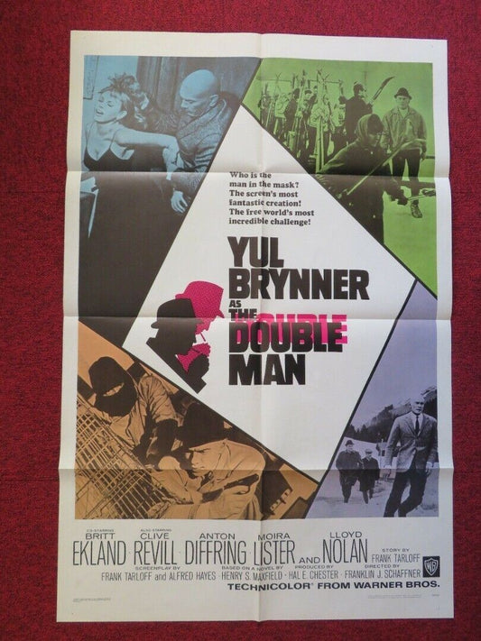 THE DOUBLE MAN FOLDED US ONE SHEET POSTER YUL BRYNNER BRITT EKLAND 1967