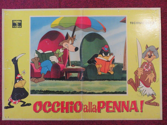 OCCHIO ALLA PENNA/ EYE TO THE PEN - B ITALIAN FOTOBUSTA POSTER LOONEY TUNES