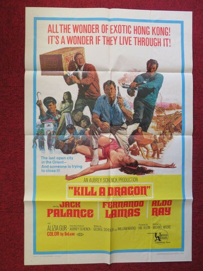 KILL A DRAGON FOLDED US ONE SHEET POSTER JACK PALANCE FERNANDO LAMAS 1967