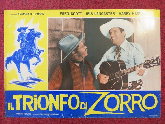 IL TRIONFO DI ZORRO / RIDIN' THE TRAIL ITALIAN FOTOBUSTA POSTER FRED SCOTT 1940