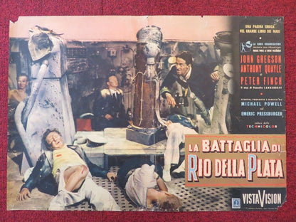 LA BATTAGLIA DI RIO DELLA PLATA - B ITALIAN FOTOBUSTA POSTER ANTHONY QUAYLE 1956