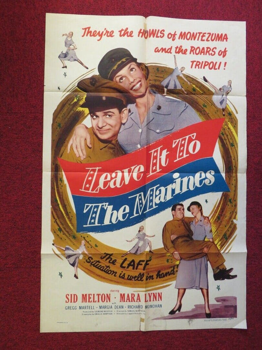 LEAVE IT TO THE MARINES FOLDED US ONE SHEET POSTER SID MELTON MARA LYNN 1951