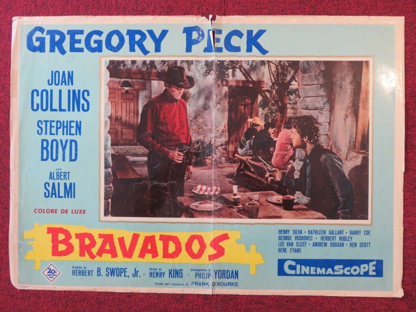 BRAVDOS / THE BRAVADOS  ITALIAN FOTOBUSTA POSTER GREGORY PECK JOAN COLLINS 1958