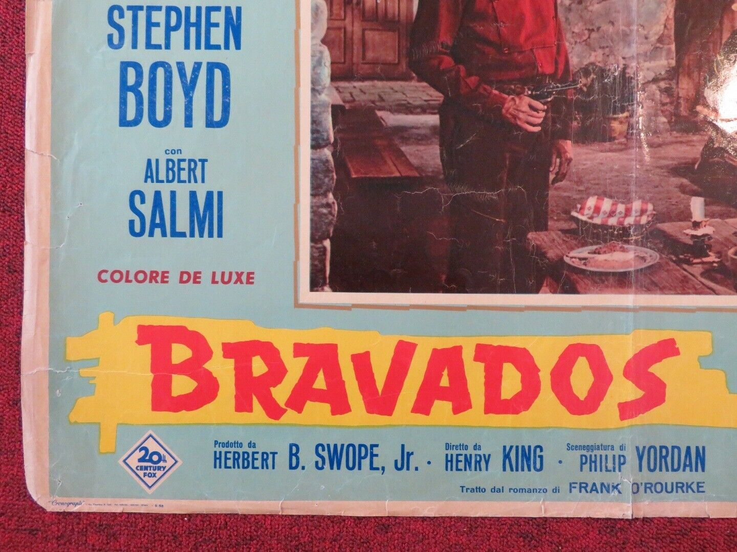 BRAVDOS / THE BRAVADOS  ITALIAN FOTOBUSTA POSTER GREGORY PECK JOAN COLLINS 1958