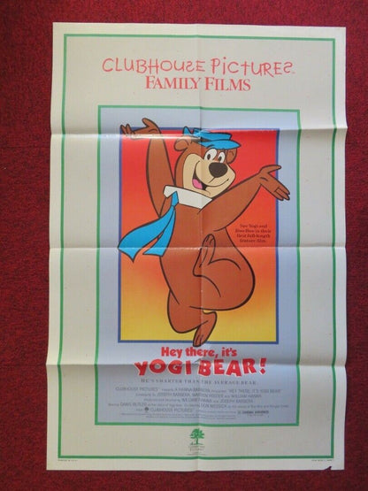 HEY THERE IT'S YOGI BEAR  FOLDED US ONE SHEET POSTER DAWS BUTLER DON MESSICK '64