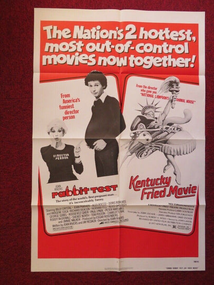 RABBIT TEST / THE KENTUCKY FRIED MOVIE COMBO  FOLDED US ONE SHEET POSTER 1978