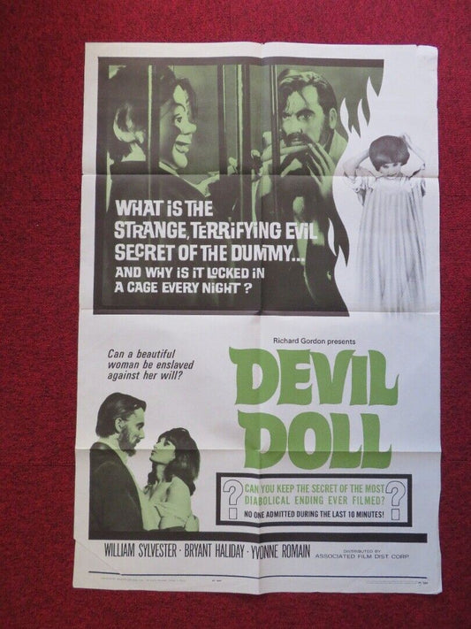 DEVIL DOLL FOLDED US ONE SHEET POSTER BRYANT HALIDAY WILLIAM SYLVESTER 1964