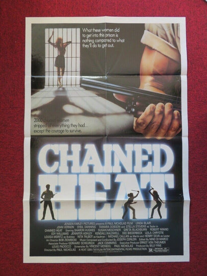 CHAINED HEAT  FOLDED US ONE SHEET POSTER LINDA BLAIR JOHN VERNON 1983