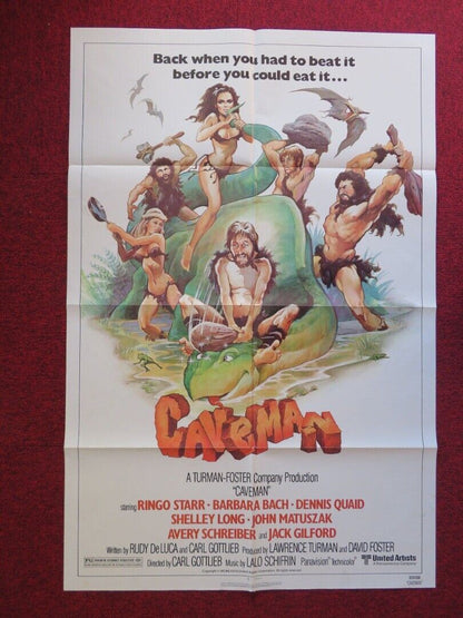 CAVEMAN FOLDED US ONE SHEET POSTER RINGO STARR DENNIS QUAID 1981