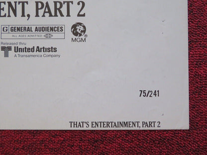 THAT'S ENTERTAINMENT PART 2 - STYLE C FOLDED US ONE SHEET POSTER F ASTAIRE 1976