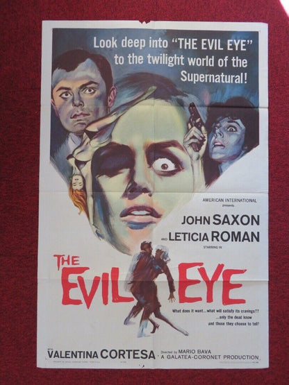 THE EVIL EYE FOLDED US ONE SHEET POSTER JOHN SAXON LETICIA ROMAN 1963