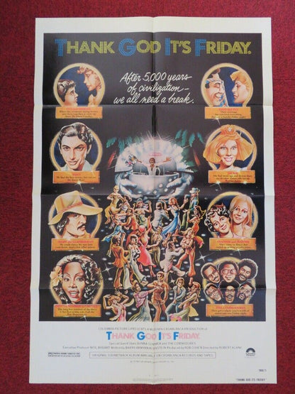 THANK GOD IT'S FRIDAY FOLDED US ONE SHEET POSTER VALERIE LANDSBURG 1978