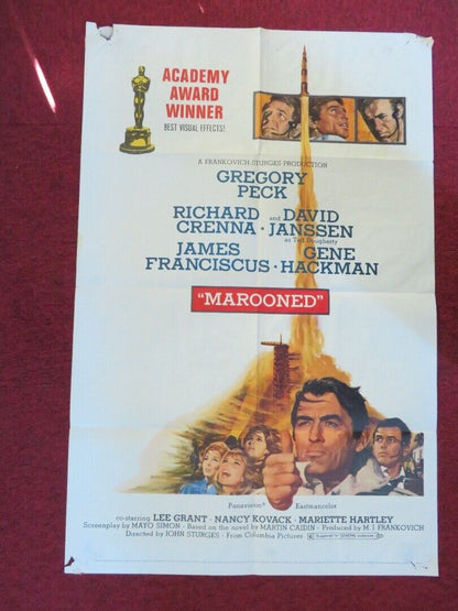 MAROONED FOLDED US ONE SHEET POSTER GREGORY PECK RICHARD CRENNA 1969