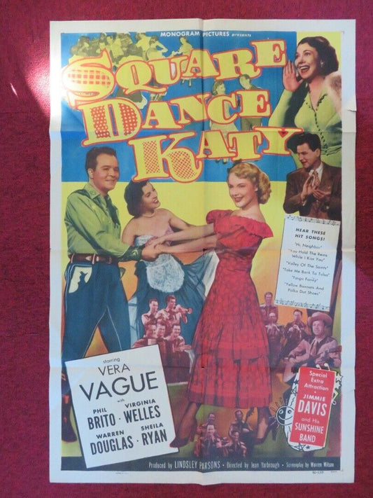 SQUARE DANCE KATY FOLDED US ONE SHEET POSTER BARBARA JO ALLEN JIMMIE DAVIS 1950