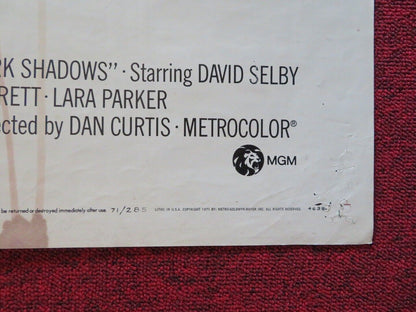 NIGHT OF DARK SHADOW'S FOLDED US ONE SHEET POSTER DAVID SELBY GRAYSON HALL 1971