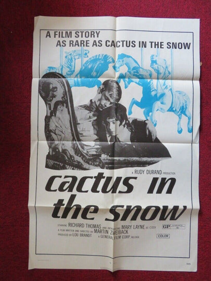 CACTUS IN THE SNOW  FOLDED US ONE SHEET POSTER RICHARD THOMAS MARY LAYNE 1971