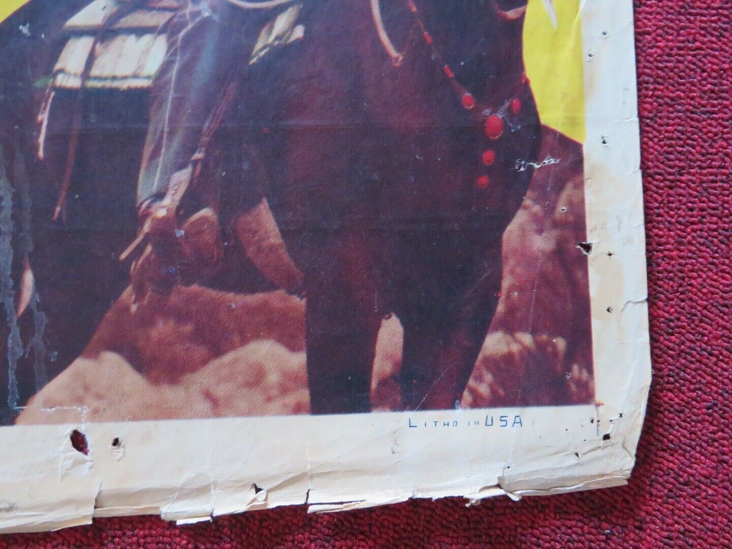 THE LONE RIDER RIDES ON FOLDED US ONE SHEET POSTER GEORGE HOUSTON 1941