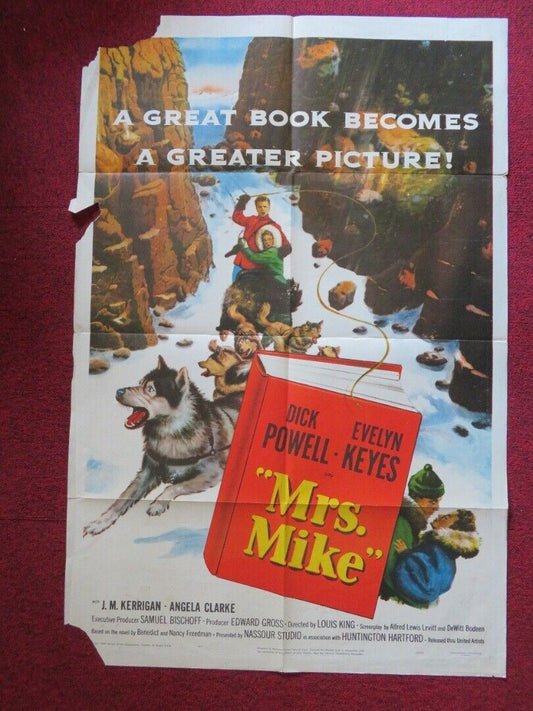 MRS. MIKE FOLDED US ONE SHEET POSTER DICK POWELL EVELYN KEYES 1949