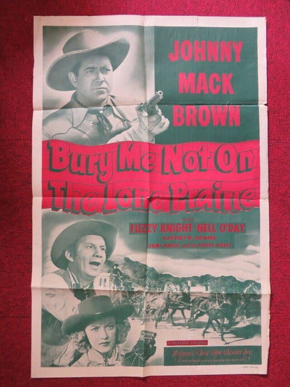 BURY ME NOT ON THE LONE PRAIRIE FOLDED US ONE SHEET POSTER 1941