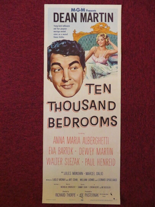 TEN THOUSAND BEDROOMS US INSERT (14"x 36") POSTER DEAN MARTIN 1957