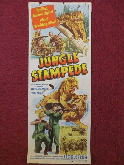 JUNGLE STAMPEDE US INSERT (14"x 36") POSTER GEORGE P.BREAKSTON YORKE COPLEN 1950