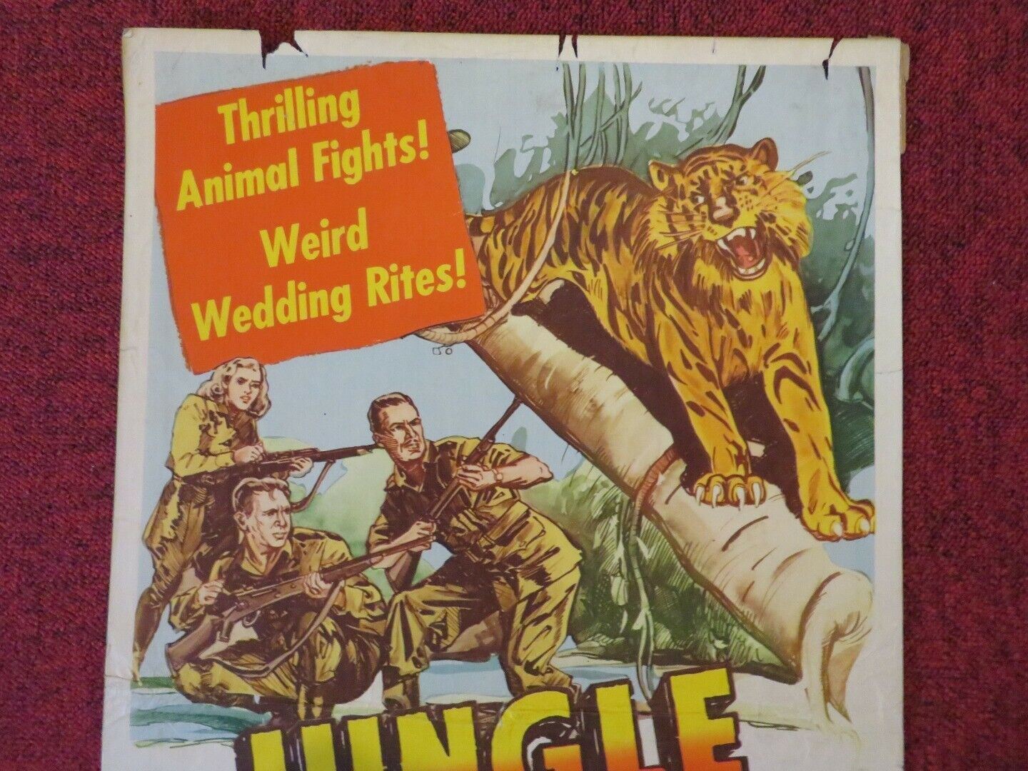 JUNGLE STAMPEDE US INSERT (14"x 36") POSTER GEORGE P.BREAKSTON YORKE COPLEN 1950