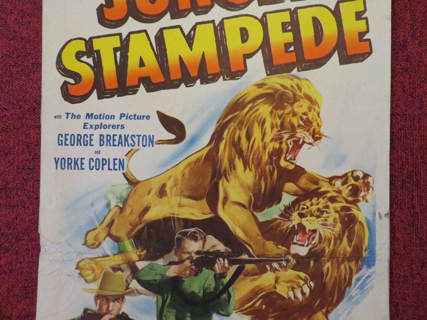 JUNGLE STAMPEDE US INSERT (14"x 36") POSTER GEORGE P.BREAKSTON YORKE COPLEN 1950