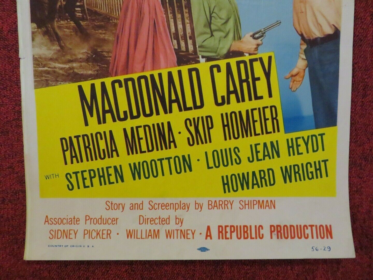 STRANGER AT MY DOOR US INSERT (14"x 36") POSTER MACDONALD CAREY 1956