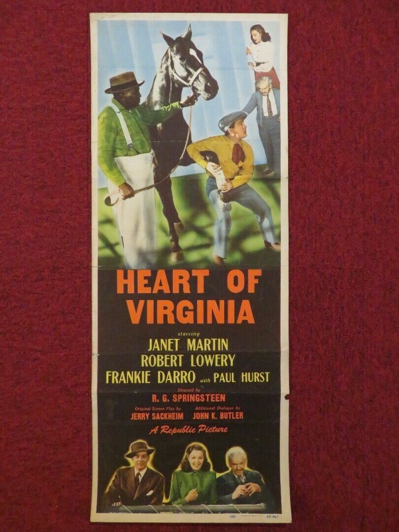 HEART OF VIRGINIA  US INSERT (14"x 36") POSTER JANET MARTIN ROBERT LOWERY 1948