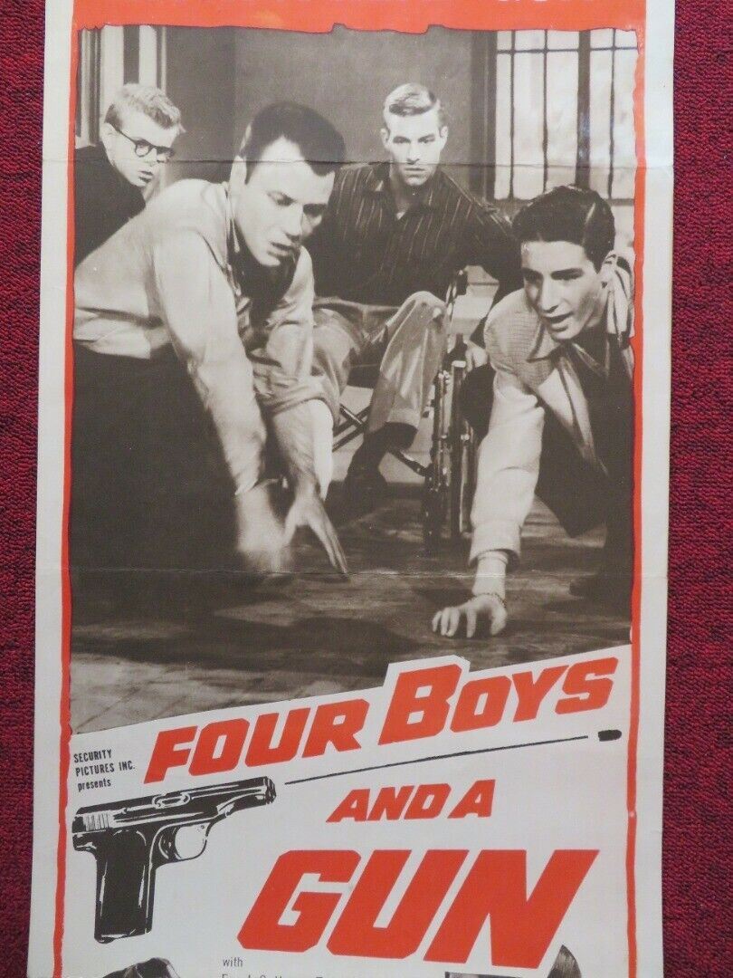 FOUR BOYS AND A GUN US INSERT (14"x 36") POSTER FRANK SUTTON TARRY GREEN 1957