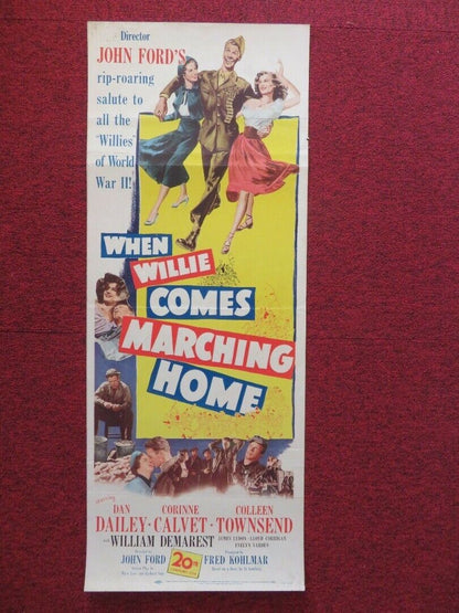 WHEN WILLIE COMES MARCHING HOME  US INSERT (14"x 36") POSTER DAN DAILEY 1950