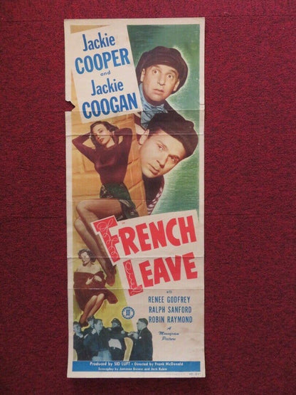 FRENCH LEAVE US INSERT (14"x 36") POSTER JACKIE COOPER JACKIE COOGAN 1948