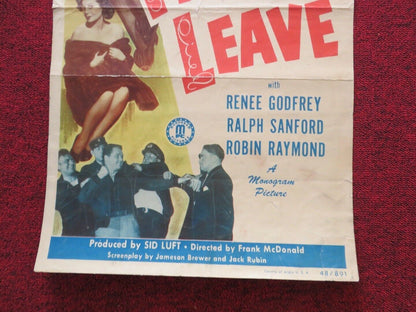 FRENCH LEAVE US INSERT (14"x 36") POSTER JACKIE COOPER JACKIE COOGAN 1948