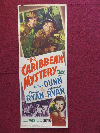 THE CARIBBEAN MYSTERY US INSERT (14"x 36") POSTER JAMES DUNN SHEILA RYAN 1945