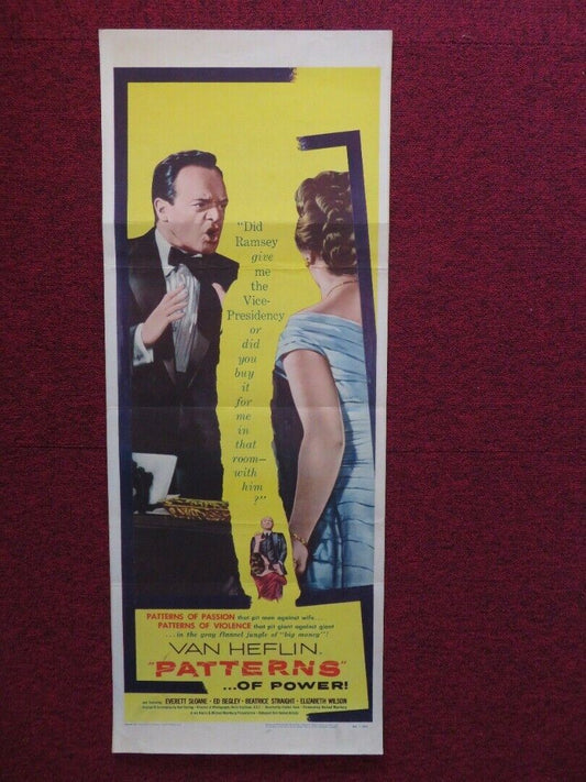 PATTERNS US INSERT (14"x 36") POSTER VAN HEFLIN EVERETT SLOANE 1956